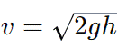 Equation of velovity of liquid from a small hole in a container